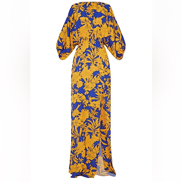 PRETTY LITTLE THING Women’s Size 10 Tropical Print Batwing Sleeve Maxi Dress - Picture 11 of 12